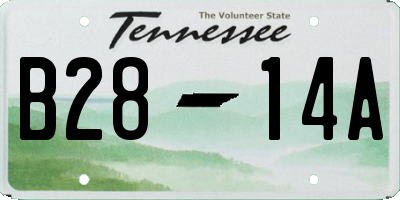TN license plate B2814A