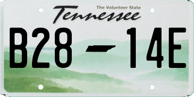 TN license plate B2814E