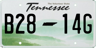 TN license plate B2814G