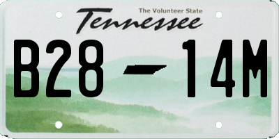 TN license plate B2814M