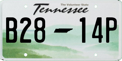 TN license plate B2814P