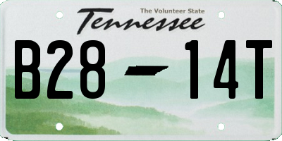 TN license plate B2814T
