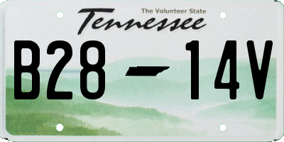 TN license plate B2814V