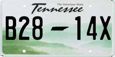 TN license plate B2814X