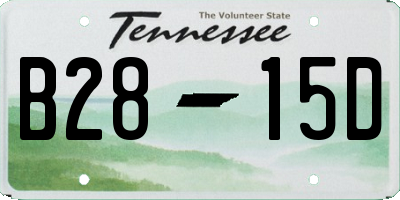 TN license plate B2815D