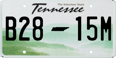 TN license plate B2815M