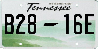 TN license plate B2816E