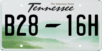 TN license plate B2816H