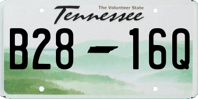 TN license plate B2816Q
