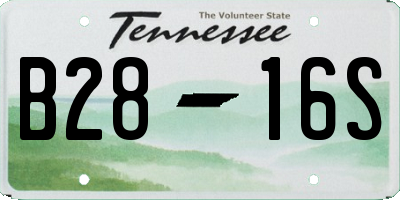 TN license plate B2816S