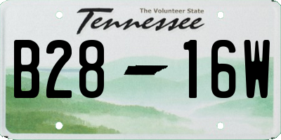TN license plate B2816W