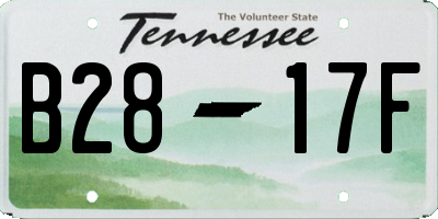 TN license plate B2817F