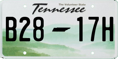 TN license plate B2817H