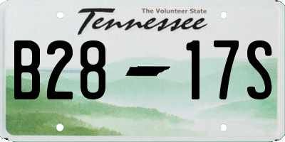 TN license plate B2817S