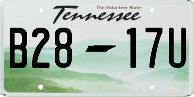 TN license plate B2817U