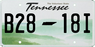 TN license plate B2818I