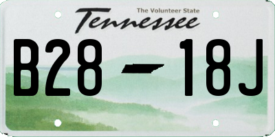 TN license plate B2818J