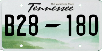 TN license plate B2818O