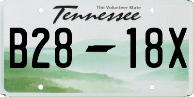 TN license plate B2818X