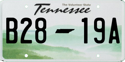 TN license plate B2819A