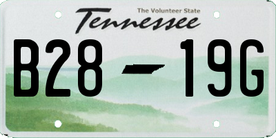 TN license plate B2819G