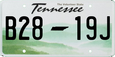 TN license plate B2819J