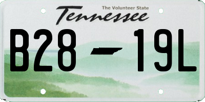 TN license plate B2819L