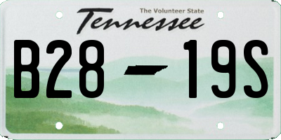 TN license plate B2819S