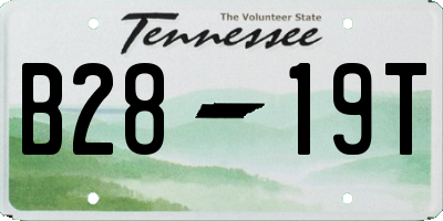 TN license plate B2819T