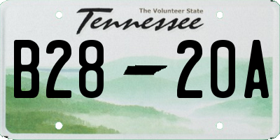TN license plate B2820A