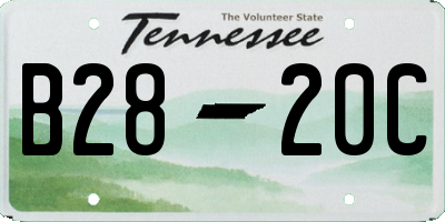 TN license plate B2820C
