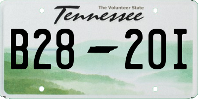 TN license plate B2820I