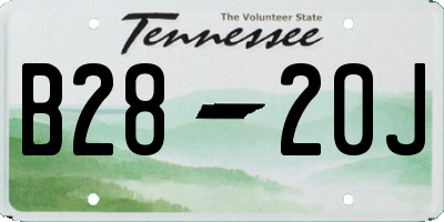 TN license plate B2820J