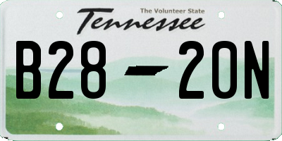TN license plate B2820N