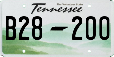TN license plate B2820O