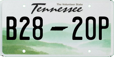 TN license plate B2820P