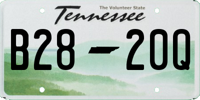 TN license plate B2820Q
