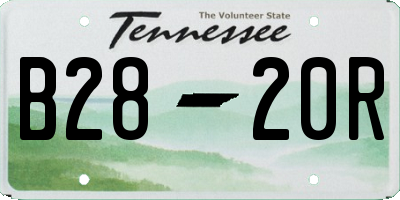 TN license plate B2820R