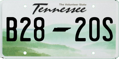 TN license plate B2820S