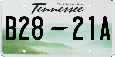 TN license plate B2821A