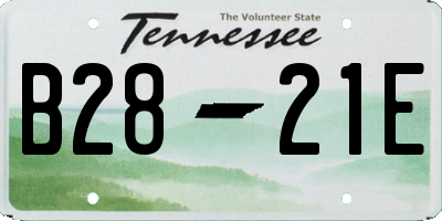 TN license plate B2821E