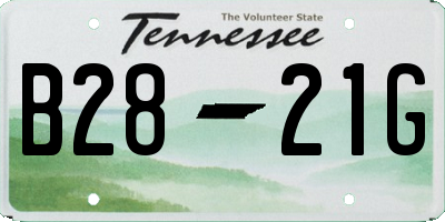 TN license plate B2821G