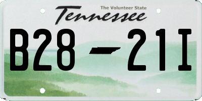 TN license plate B2821I
