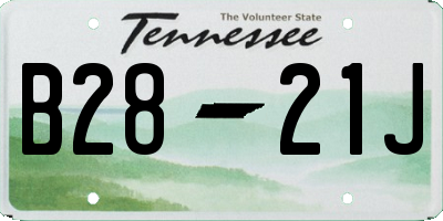 TN license plate B2821J