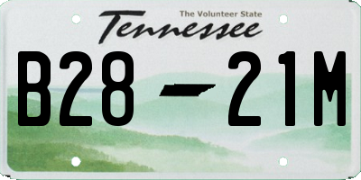 TN license plate B2821M