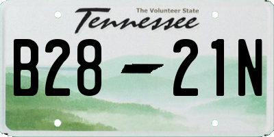 TN license plate B2821N