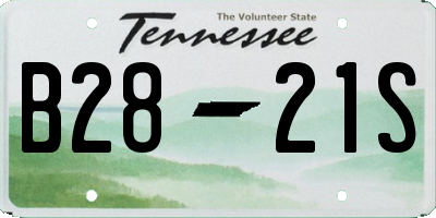 TN license plate B2821S