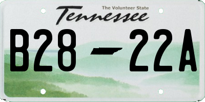 TN license plate B2822A