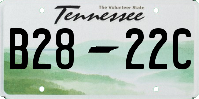 TN license plate B2822C