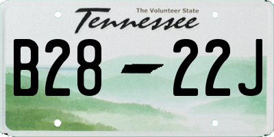 TN license plate B2822J